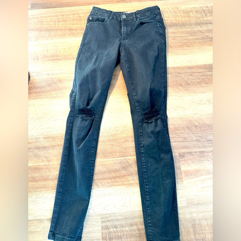 Garage High Waist Jegging Black Distress